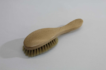 Haarbürste oval geschwungen mit Stiel, 22 cm / Rosshaar